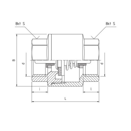 PERFEXIM Zawór zwrotny z mosiężnym grzybkiem 1/2" PHA-020 04-020-0150-000