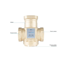 AFRISO Zawór temperaturowy ATV 554 DN32 Rp1 1/4" kvs 9 50°C 1655410